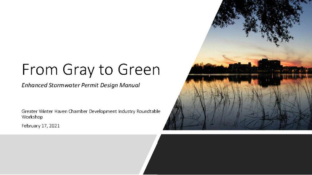Winter Haven From Gray to Green Enhanced Stormwater Permit Design Manual