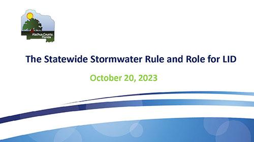 The Role of LID in Meeting the Requirements of the Statewide Stormwater Rule