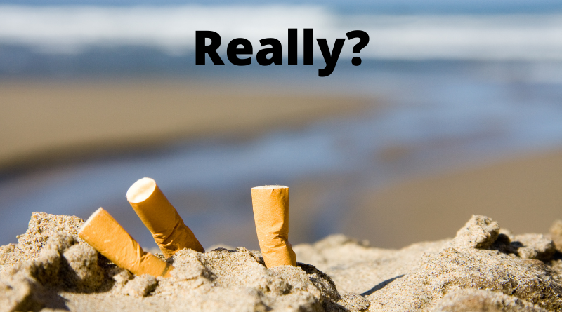 Cigarettes on beach