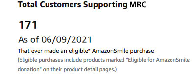 Amazon Smile Customers Supporting MRC